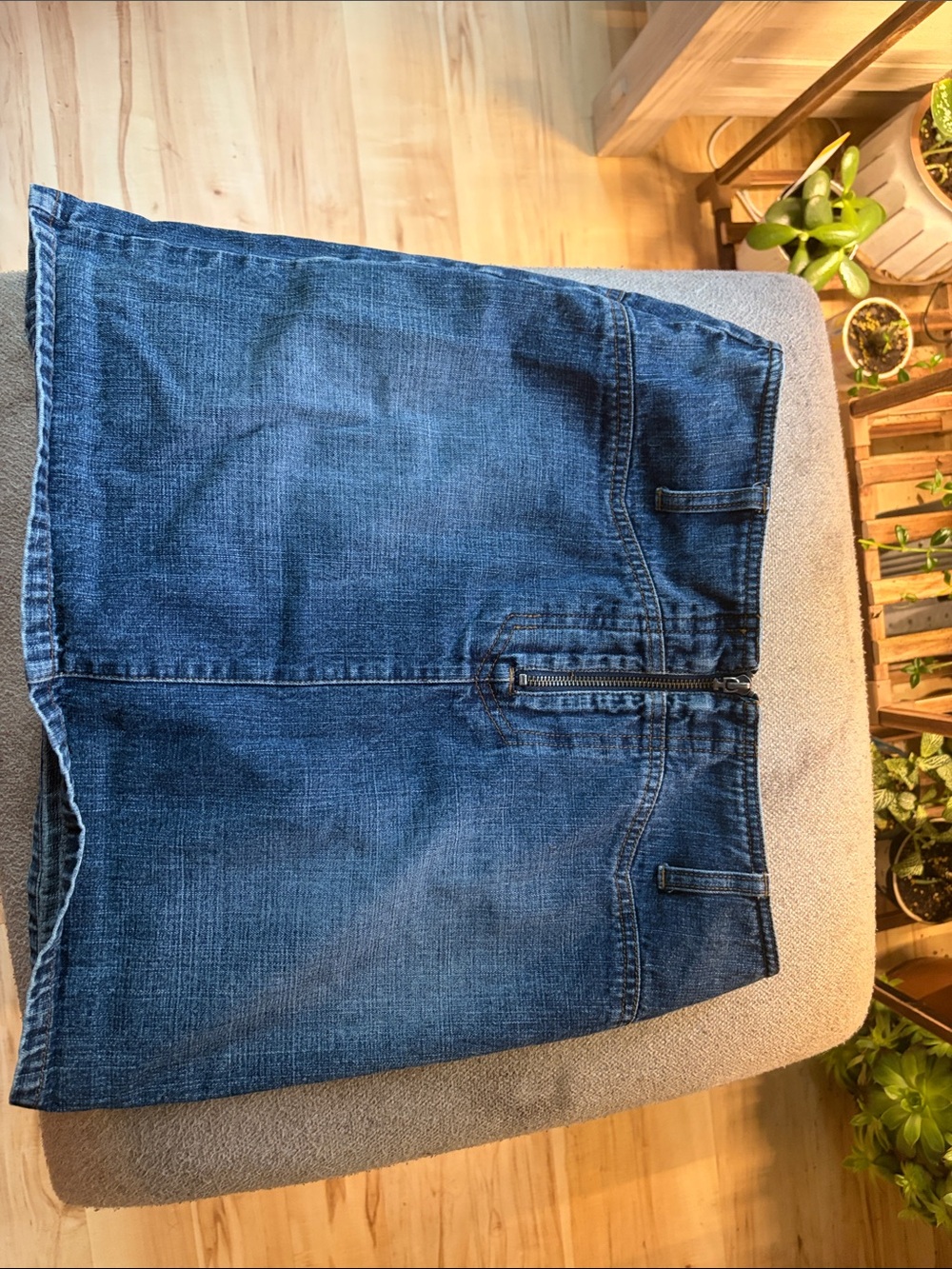 Ralph Lauren Blue Denim Mini Skirt with Front Zip